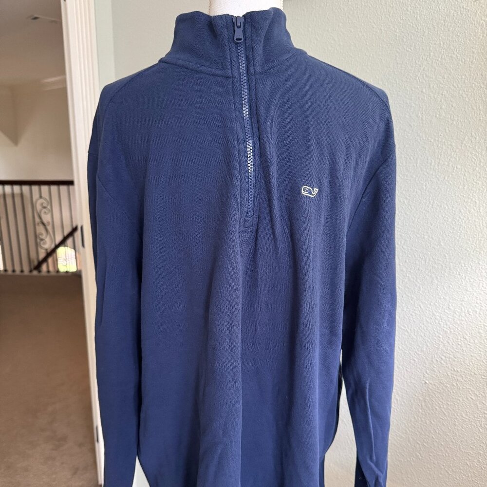 Vineyard Vines Men's Long Sleeve Quarter Zip in Navy Blue Size Large